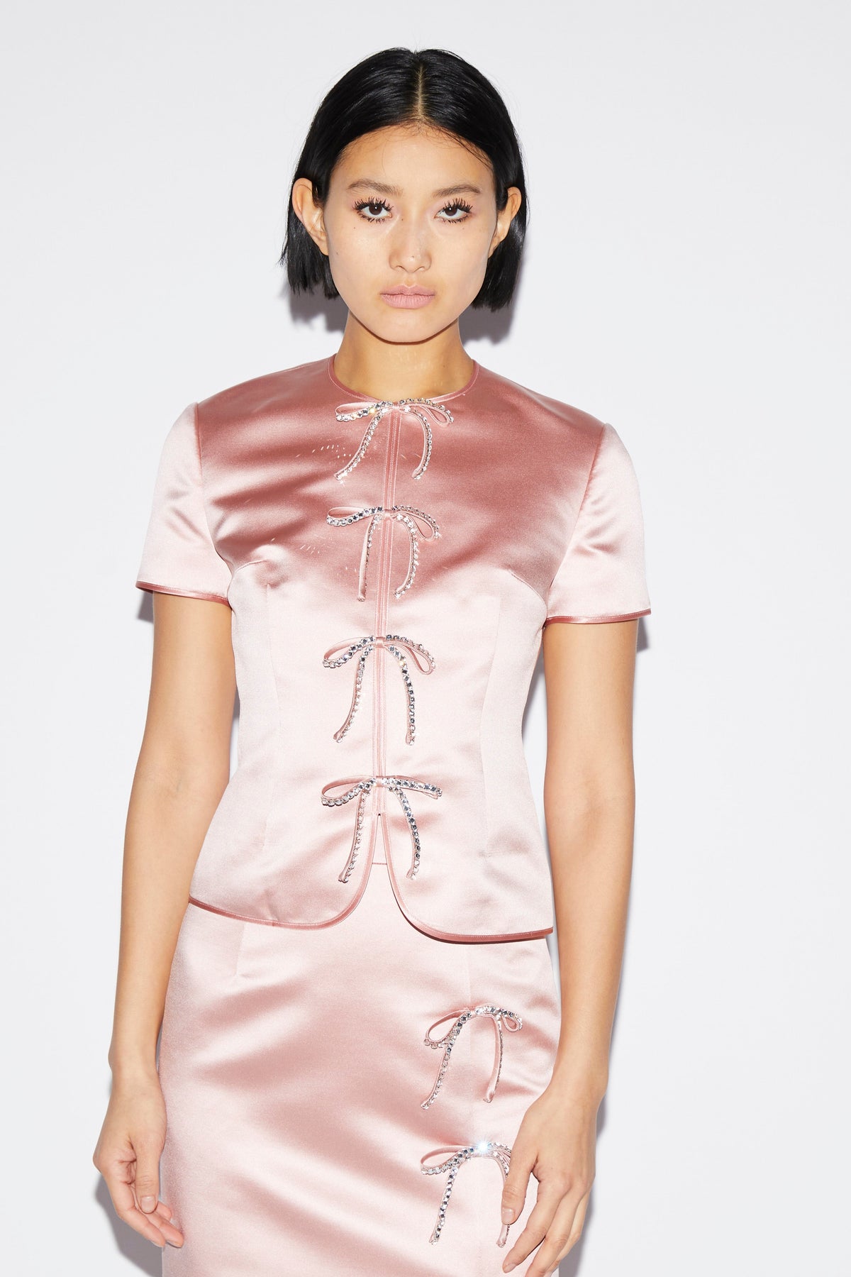 Claudine Top Pale Pink Duchesse