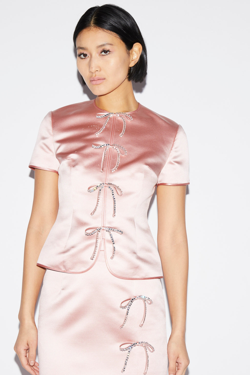 Claudine Top Pale Pink Duchesse