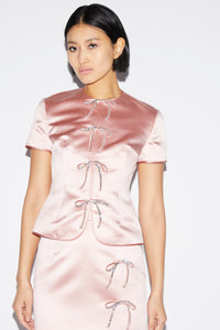 Claudine Top Pale Pink Duchesse