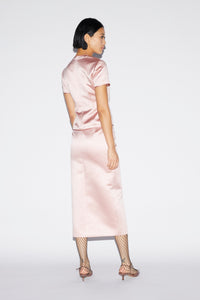 Claudine Top Pale Pink Duchesse
