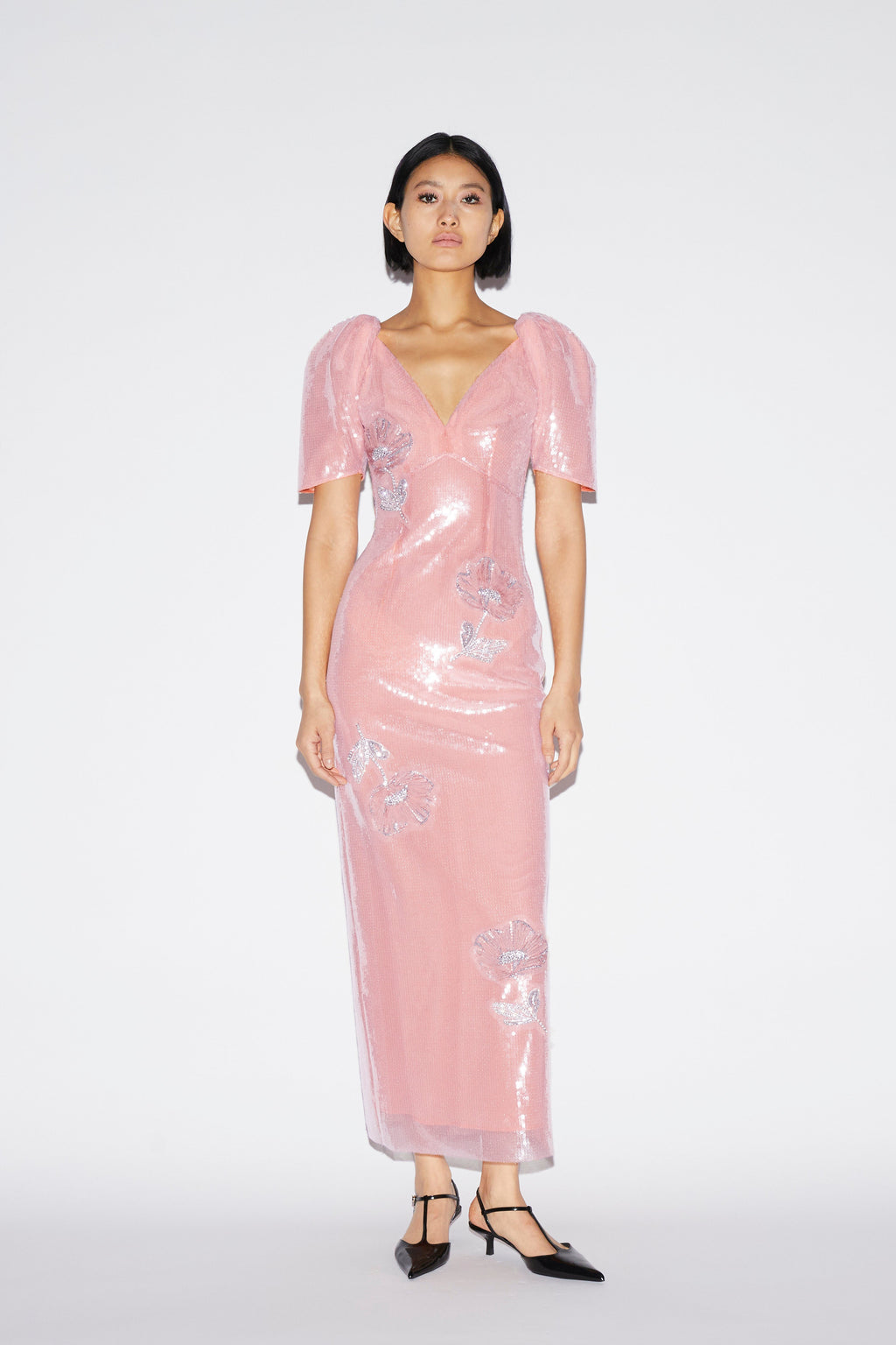 Myrna Dress Pink Embroidered Sequins