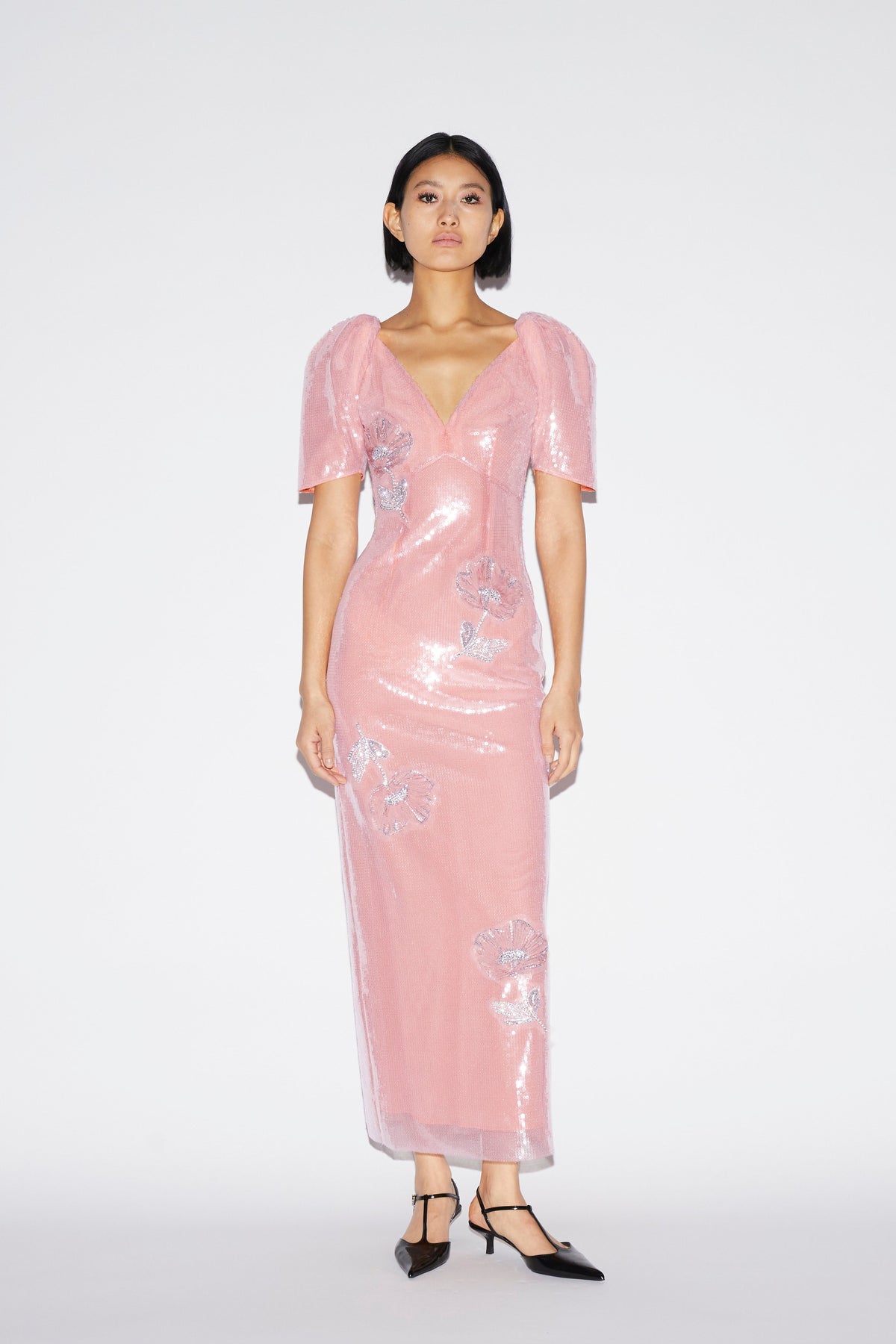 Myrna Dress Pink Embroidered Sequins