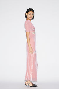 Myrna Dress Pink Embroidered Sequins