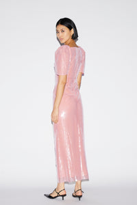 Myrna Dress Pink Embroidered Sequins