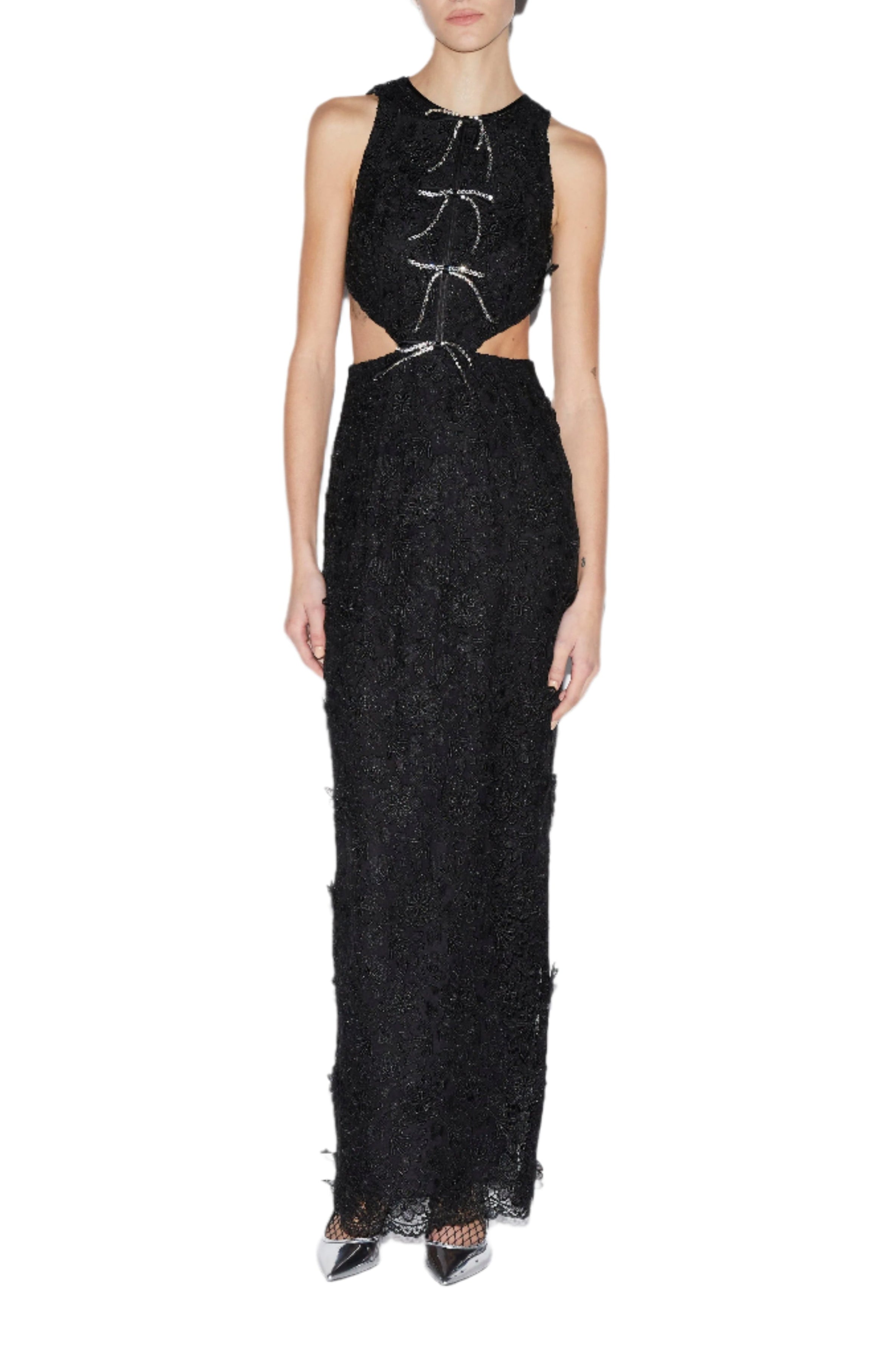Saffi Gown Black Embroidered Cotton