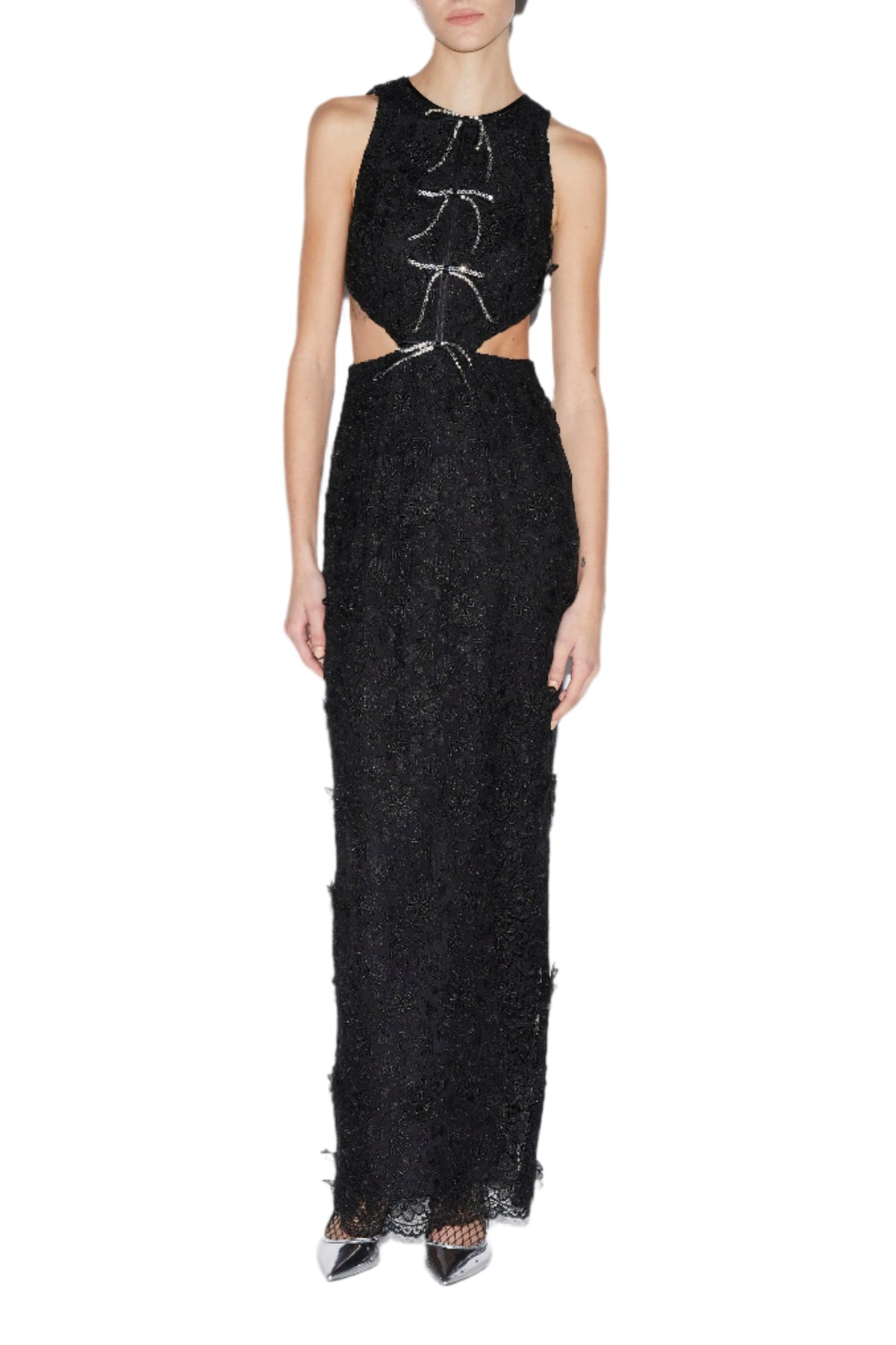 Saffi Gown Black Embroidered Cotton
