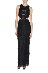 Saffi Gown Black Embroidered Cotton