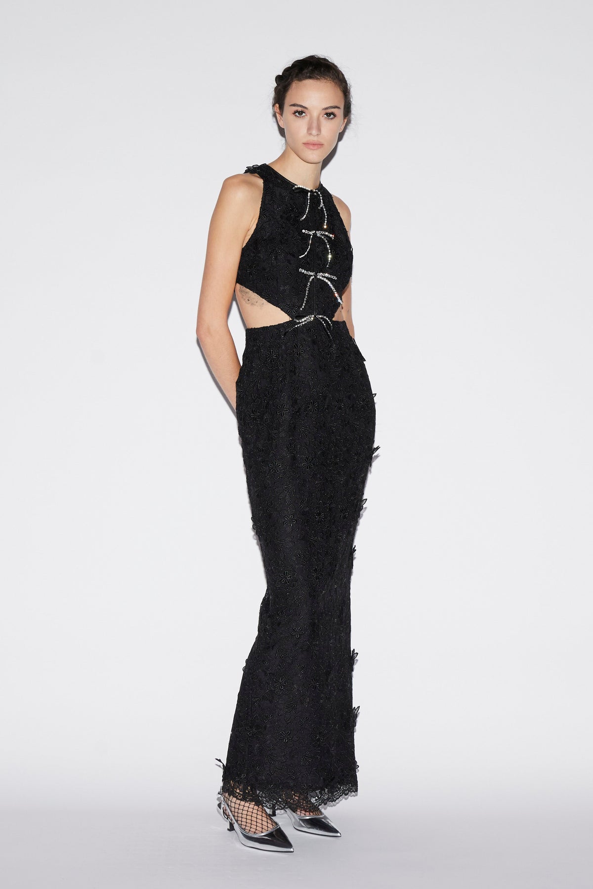 Saffi Gown Black Embroidered Cotton