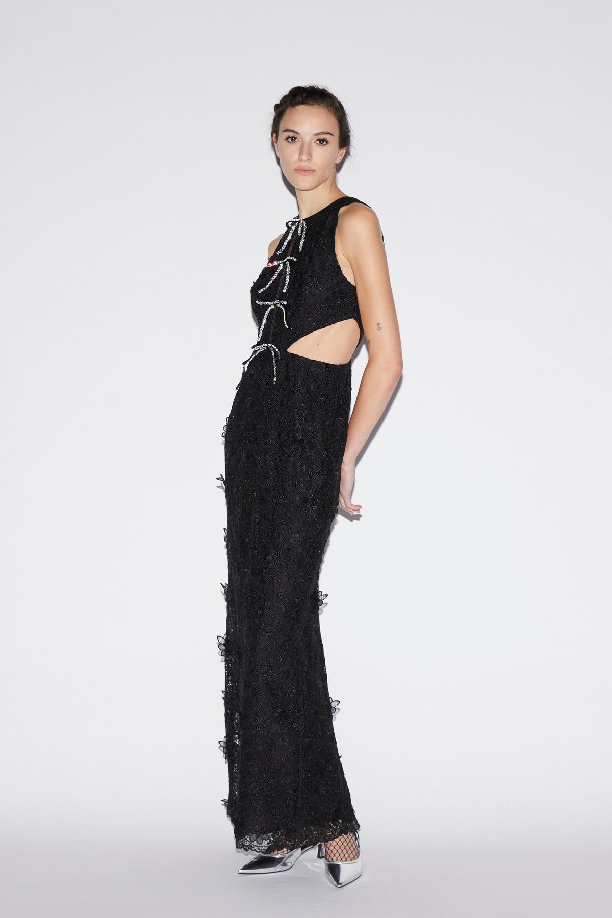 Saffi Gown Black Embroidered Cotton