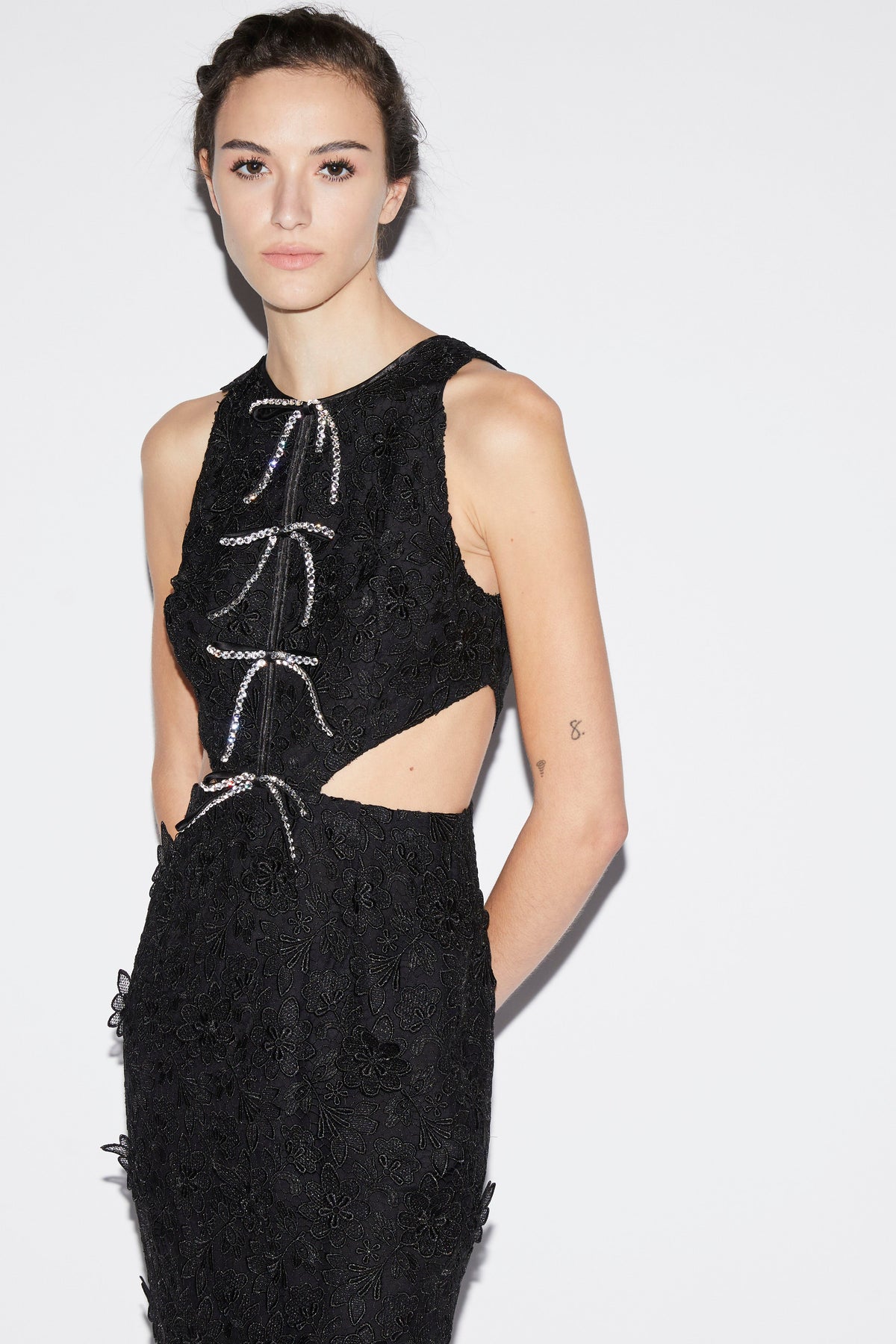 Saffi Gown Black Embroidered Cotton