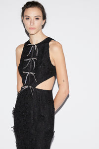 Saffi Gown Black Embroidered Cotton