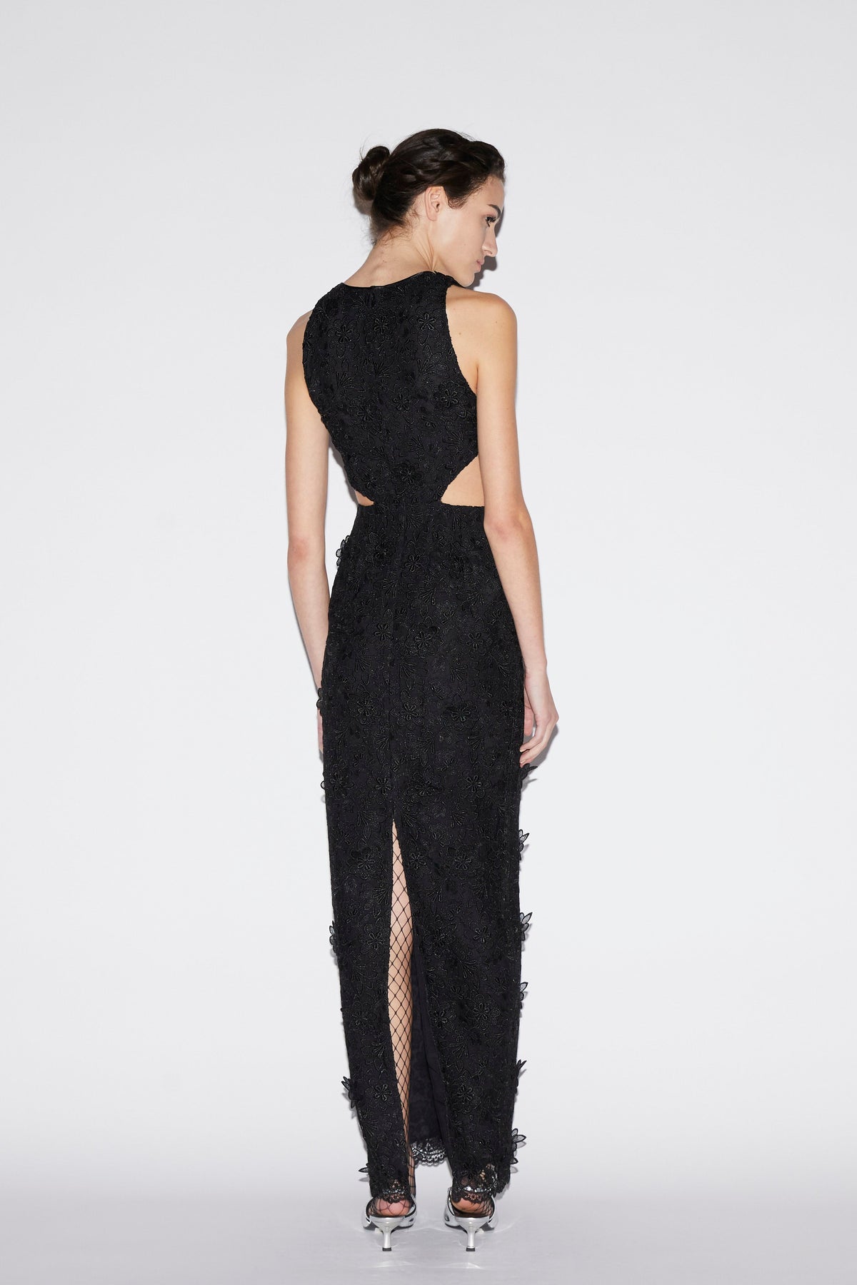 Saffi Gown Black Embroidered Cotton