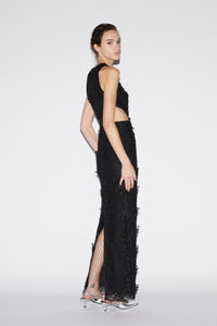Saffi Gown Black Embroidered Cotton