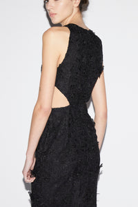 Saffi Gown Black Embroidered Cotton