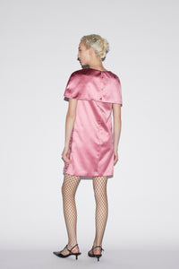 Kathy Dress Pink Embroidered Duchesse