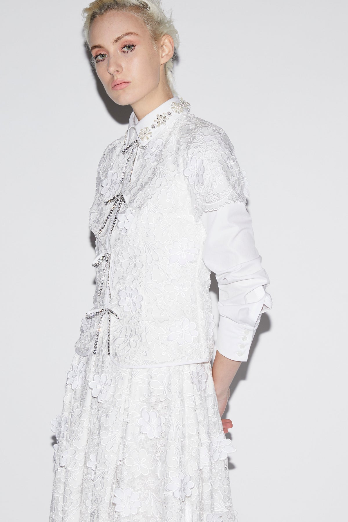 Claudine Top White Embroidered Cotton