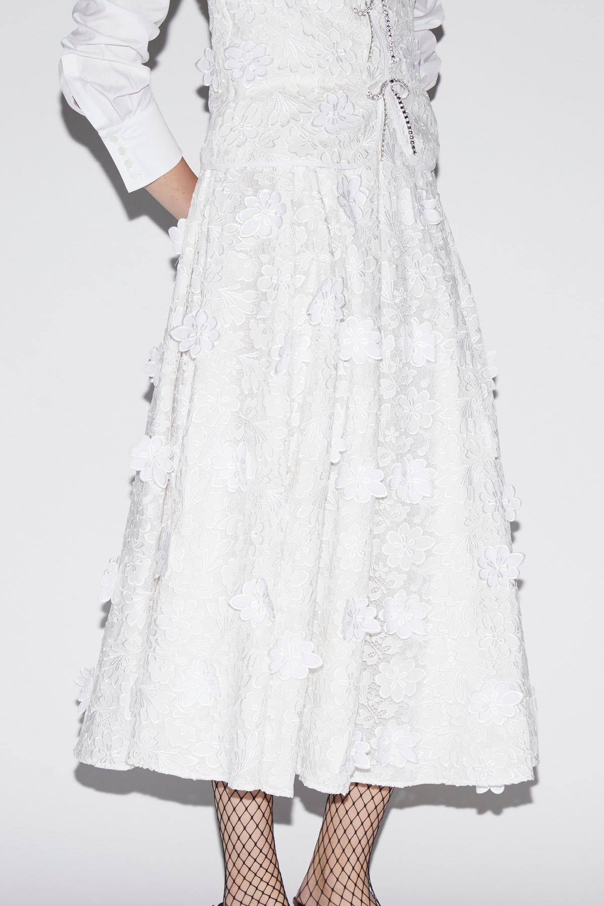 Lee Skirt White Embroidered Cotton