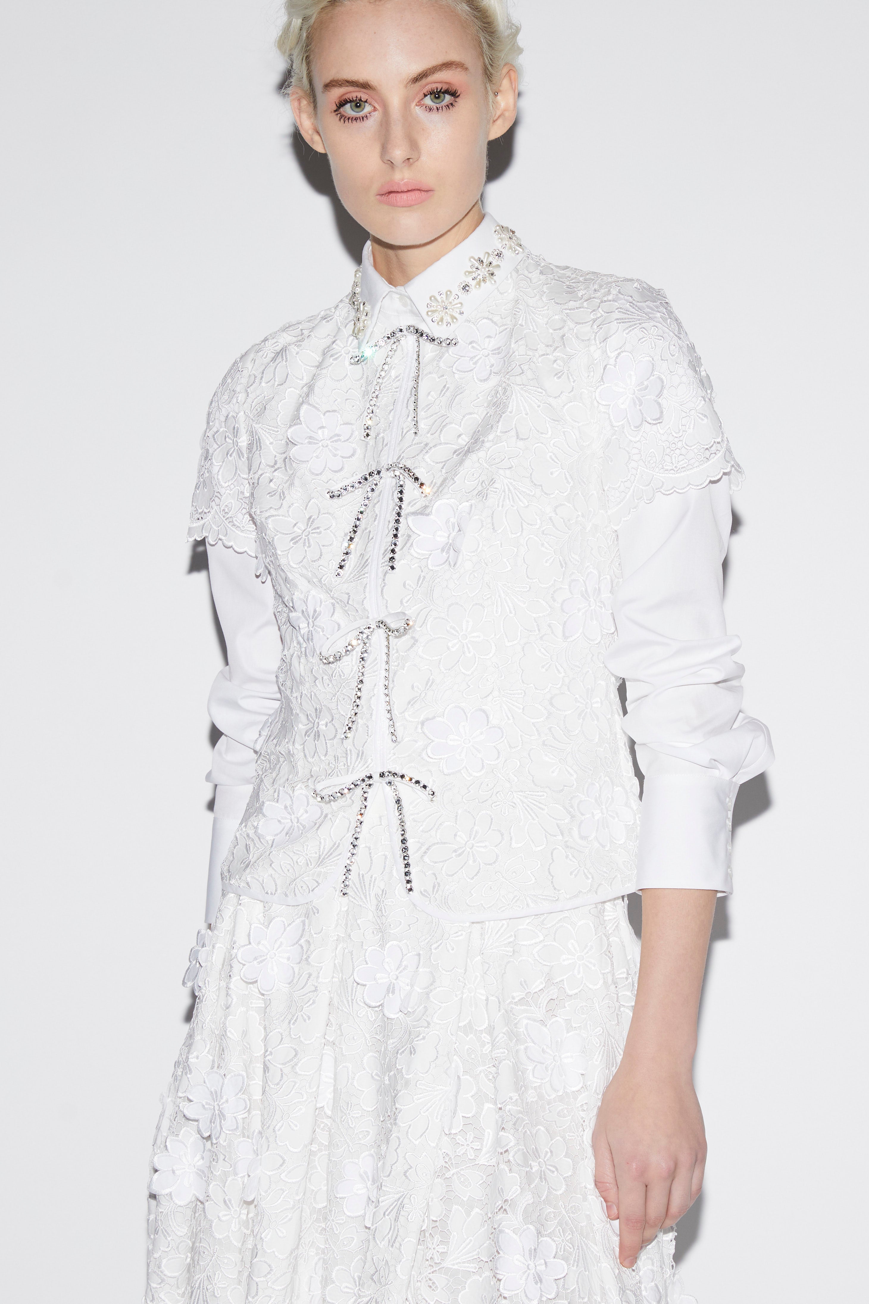 Claudine Top White Embroidered Cotton