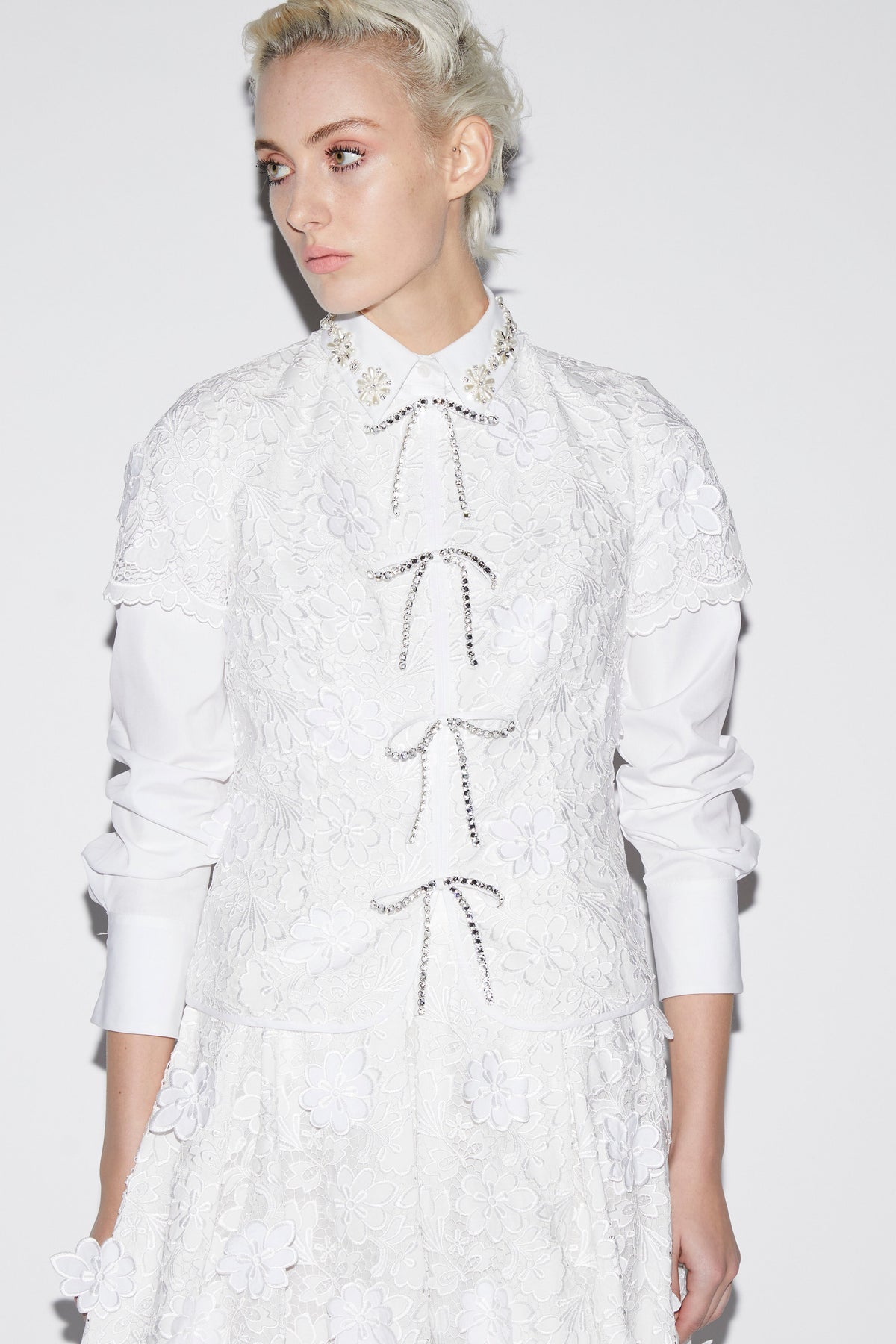 Claudine Top White Embroidered Cotton