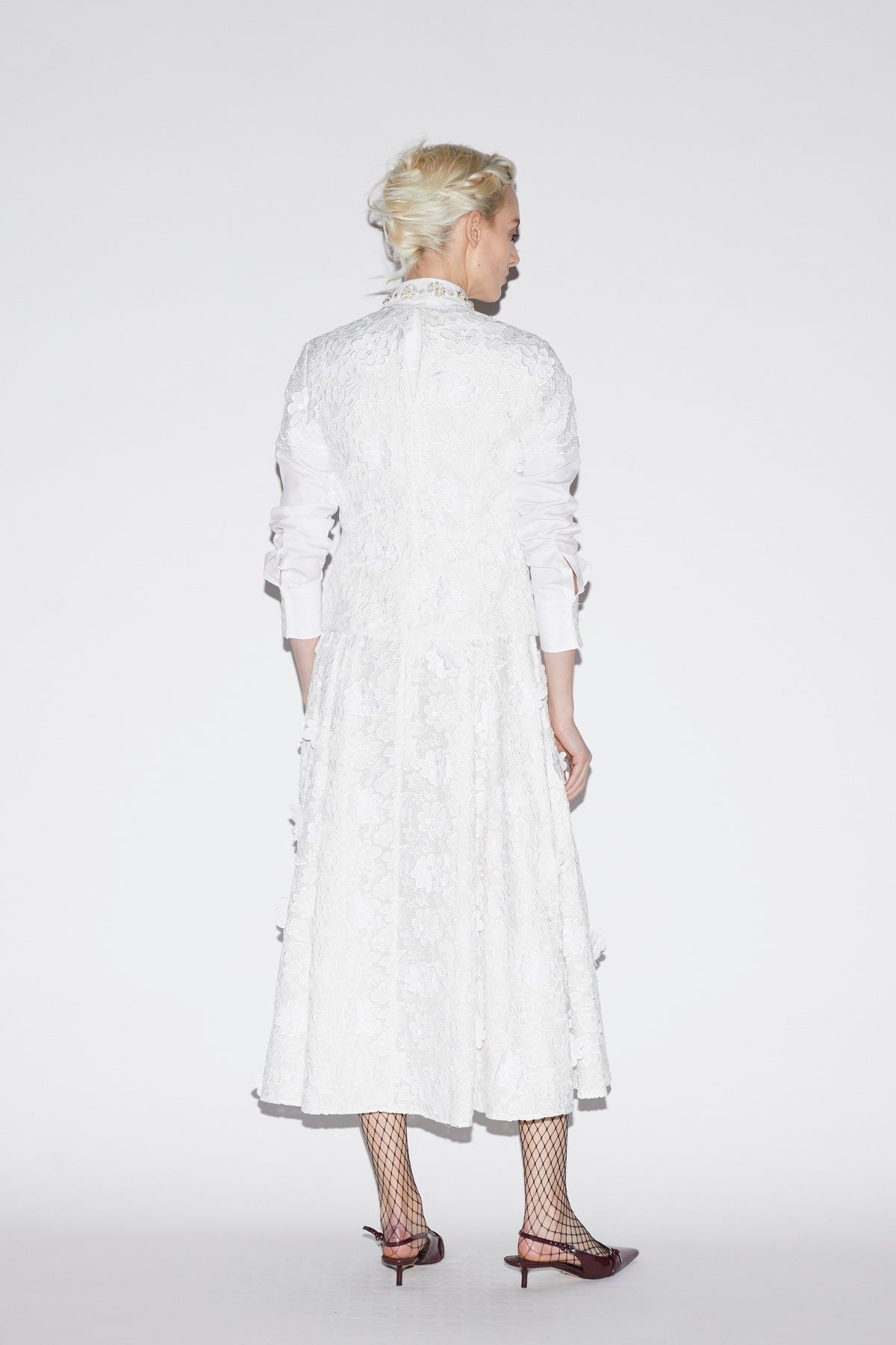 Lee Skirt White Embroidered Cotton