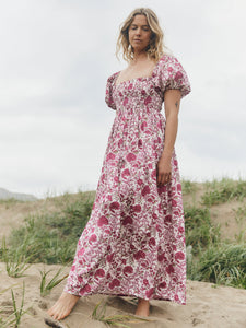 Aurora Maxi Dress in Carmine Rose Floral