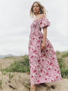 Aurora Maxi Dress in Carmine Rose Floral