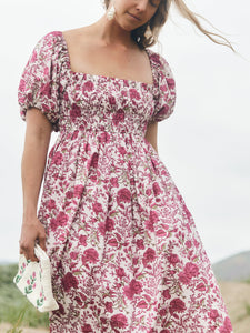 Aurora Maxi Dress in Carmine Rose Floral