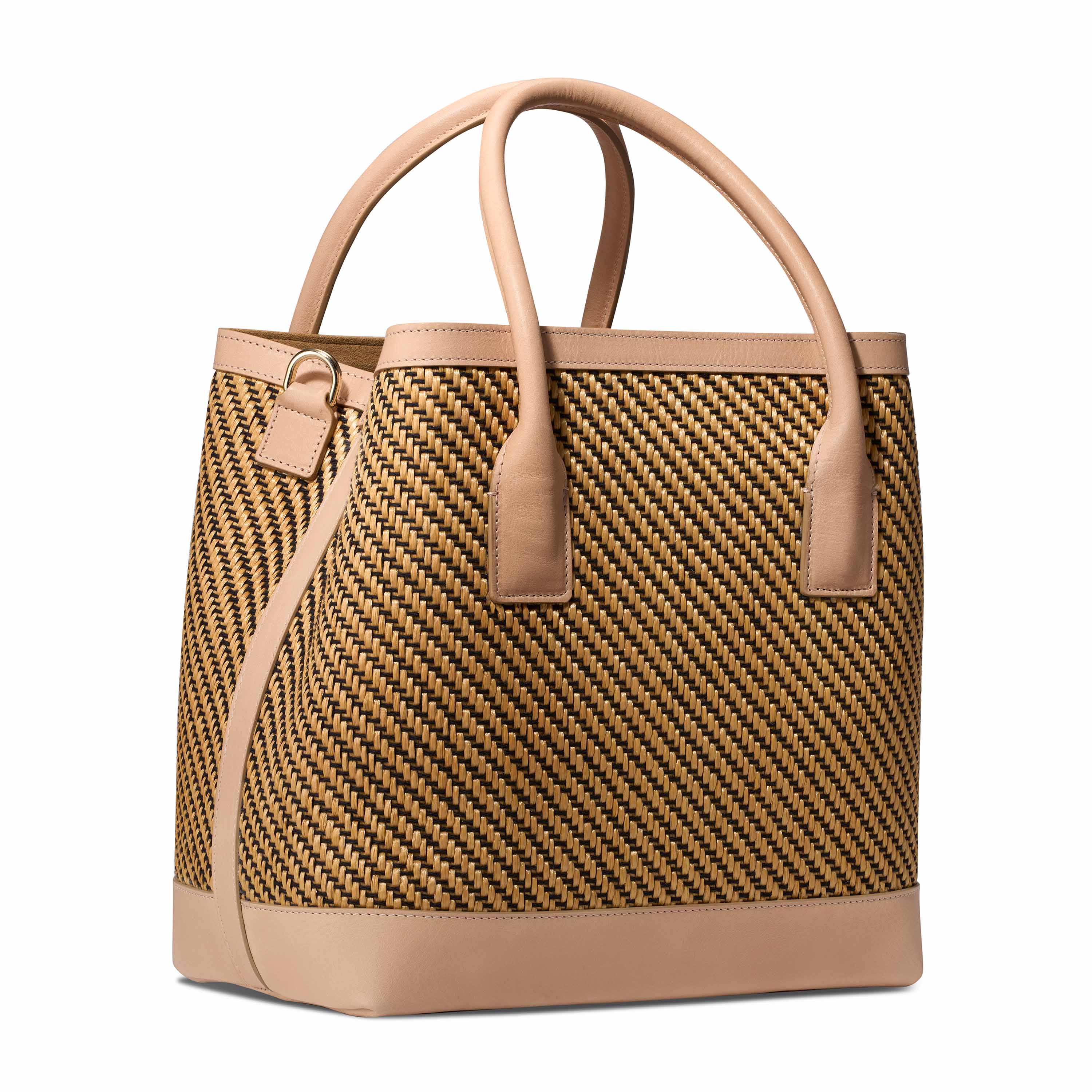Raffia Nano Weekender in Natural & Black
