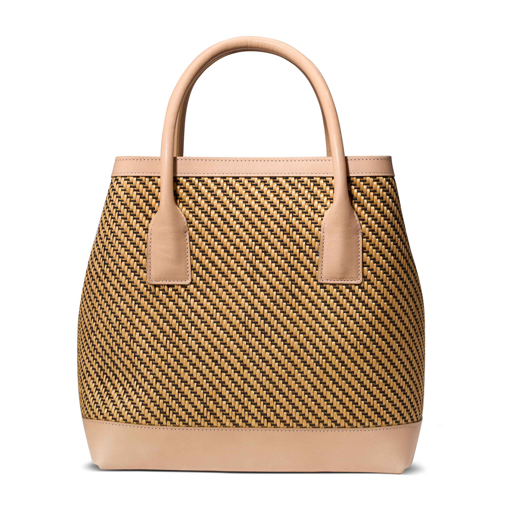 Raffia Nano Weekender in Natural & Black
