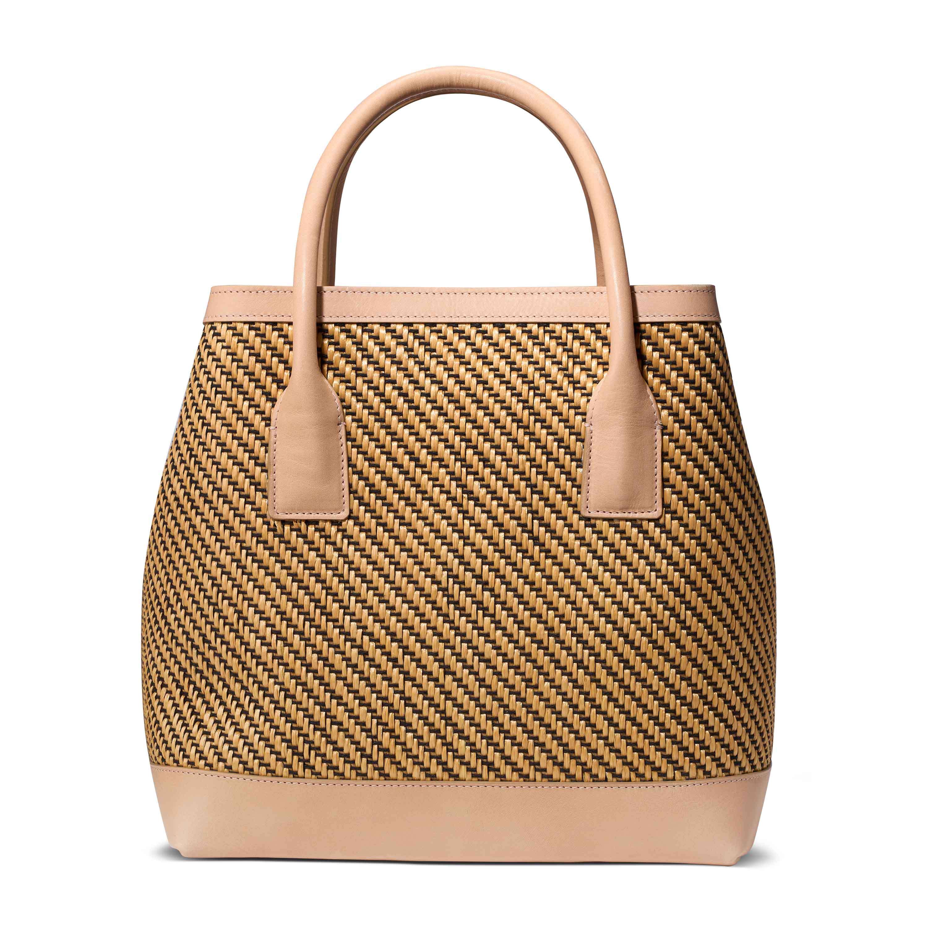 Raffia Nano Weekender in Natural & Black