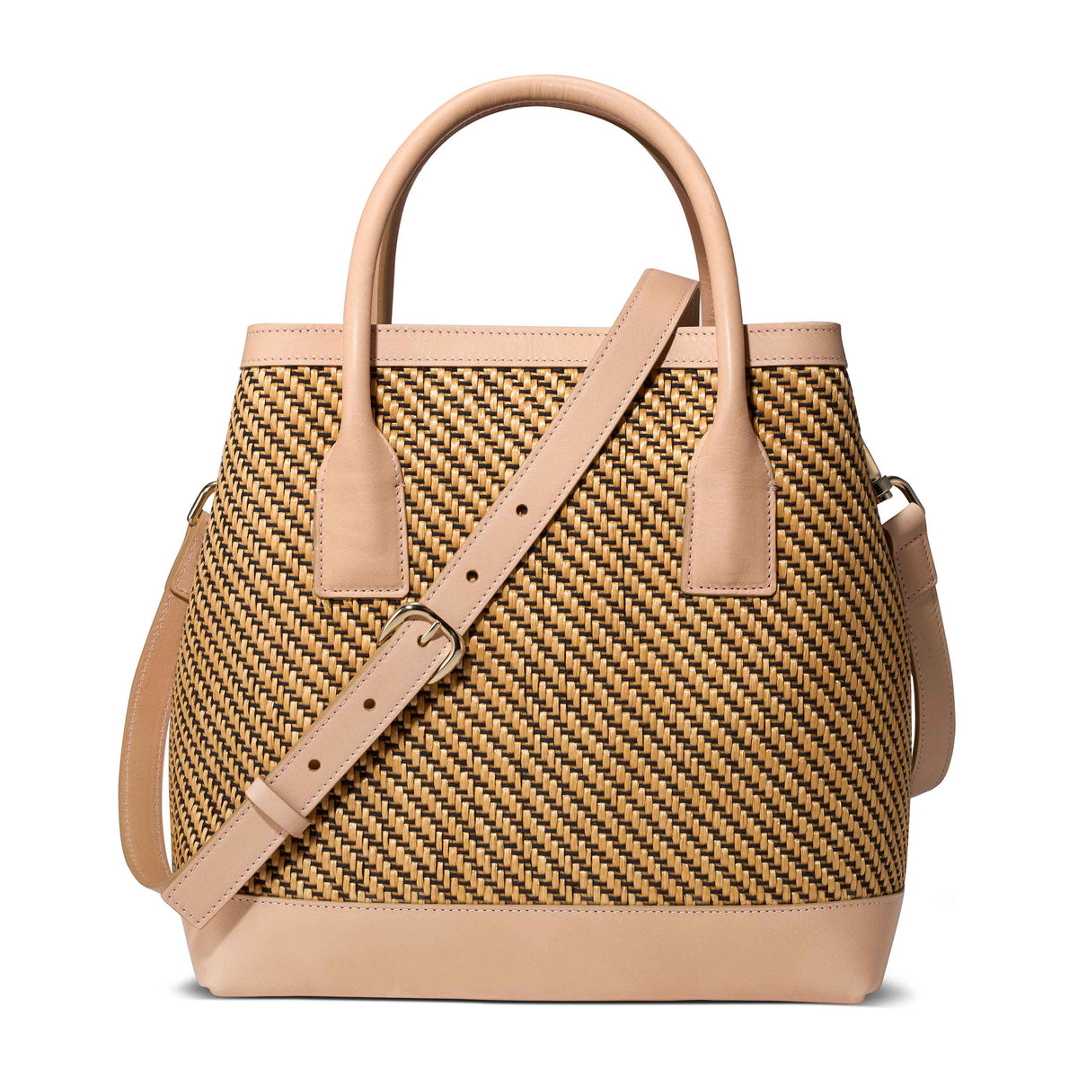 Raffia Nano Weekender in Natural & Black
