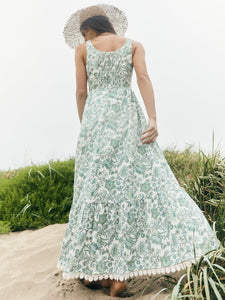 Meg Maxi Dress in Sweetgreen Floral