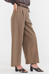 Willow Pant in Coco Check With Baby Blue Pinstripe