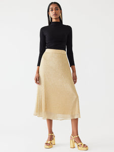 Erin Skirt in Gold Shimmer Crinkle