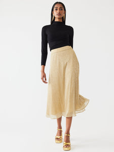 Erin Skirt in Gold Shimmer Crinkle