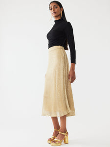 Erin Skirt in Gold Shimmer Crinkle