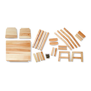 Wooden Table & Chairs Set, Set of 3