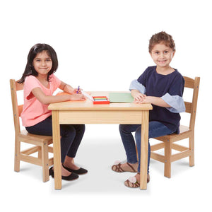 Wooden Table & Chairs Set, Set of 3