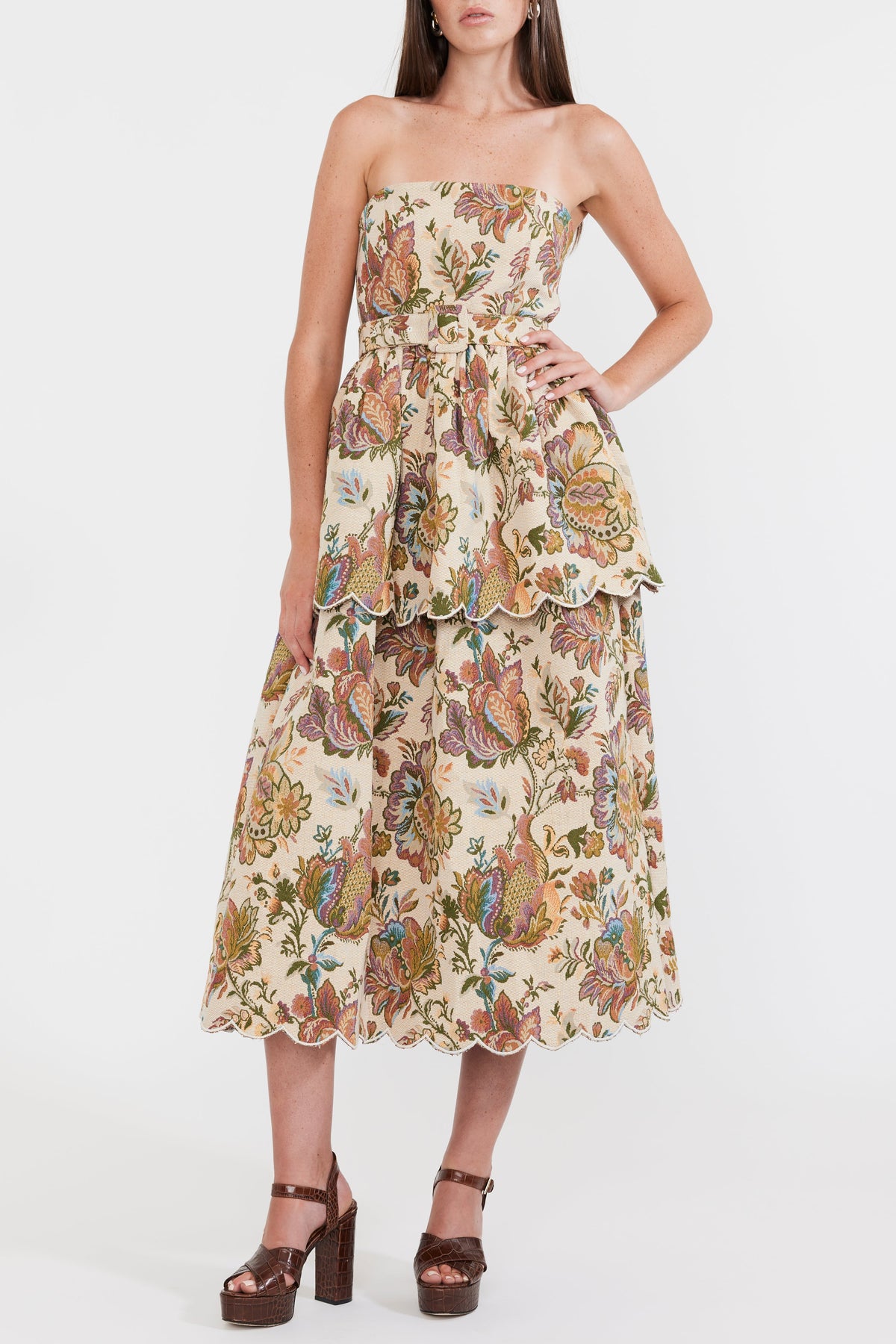 Daisy Dress in Rainbow Floral Jacquard