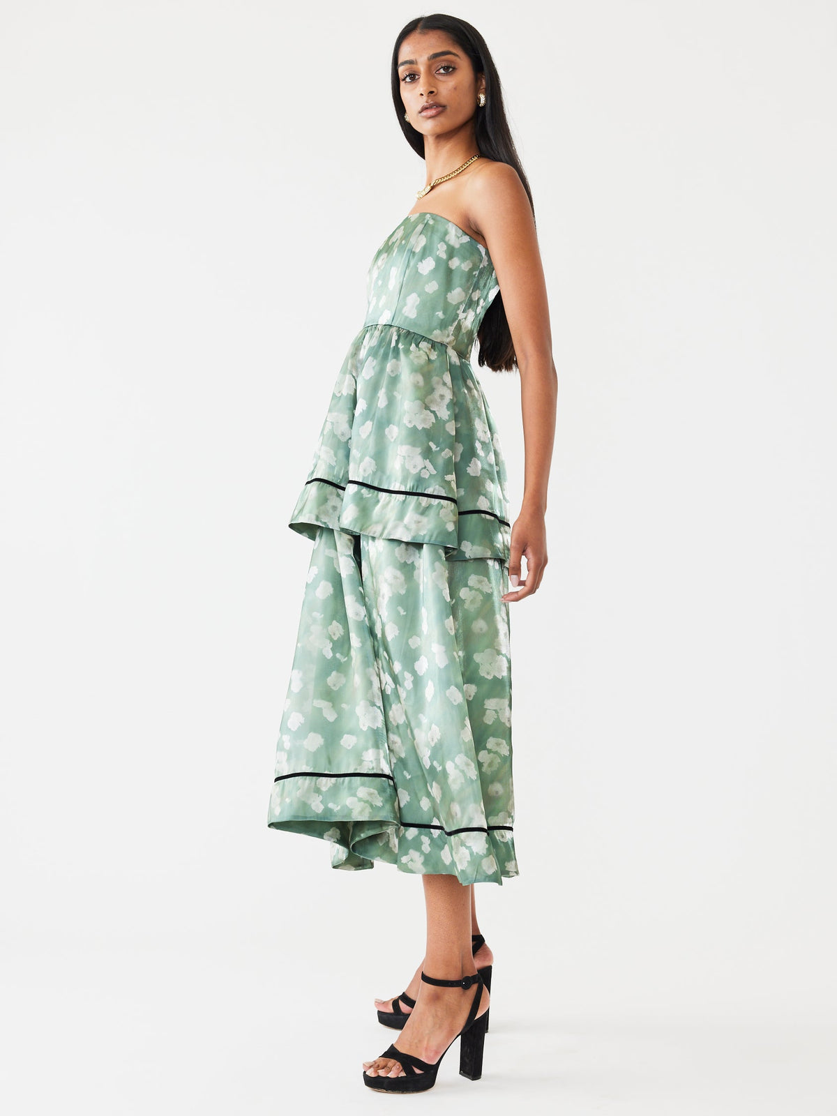 Daisy Dress in Green Blurry Magnolia