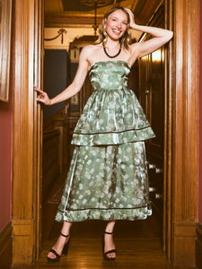 Daisy Dress in Green Blurry Magnolia