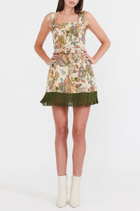 Sarah Bird Mini Dress in Rainbow Floral Jacquard