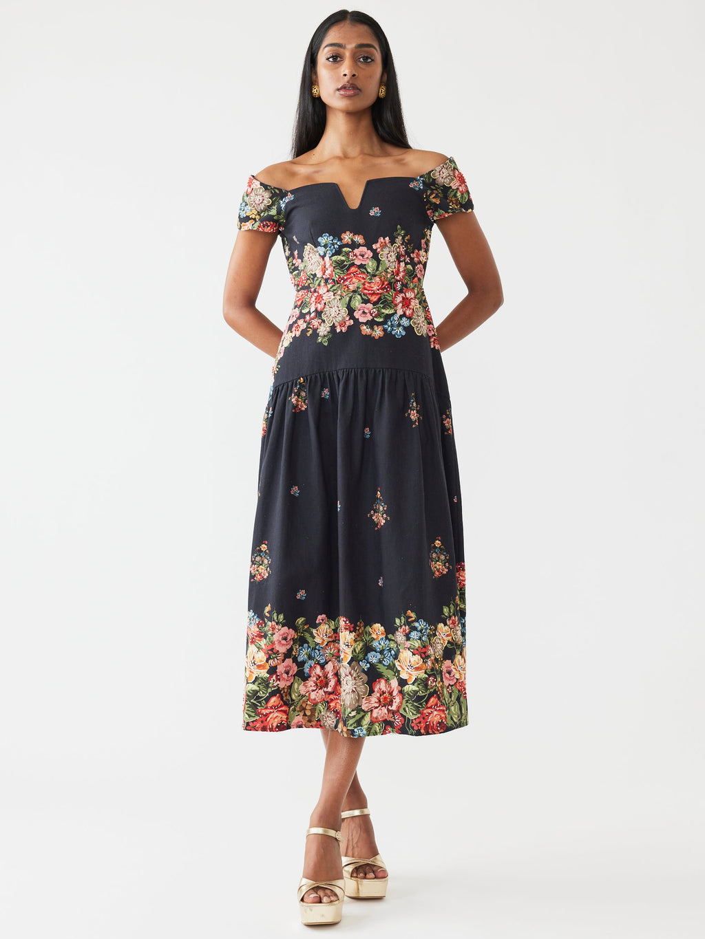 Sydney Dress in Black Victorian Floral