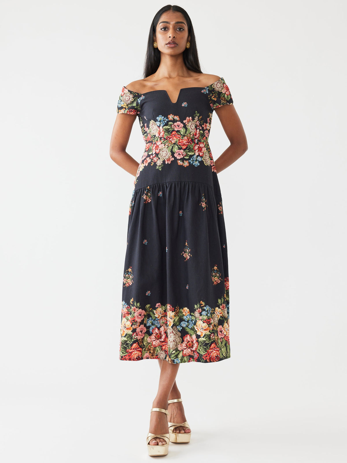 Sydney Dress in Black Victorian Floral