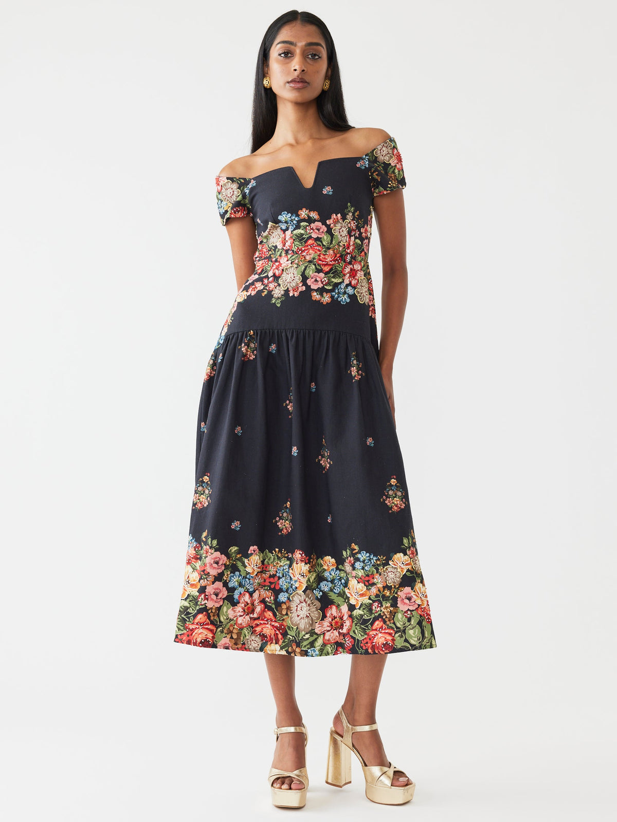 Sydney Dress in Black Victorian Floral