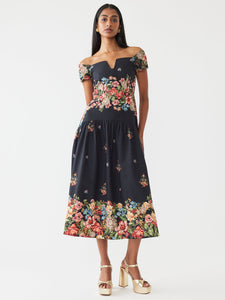 Sydney Dress in Black Victorian Floral