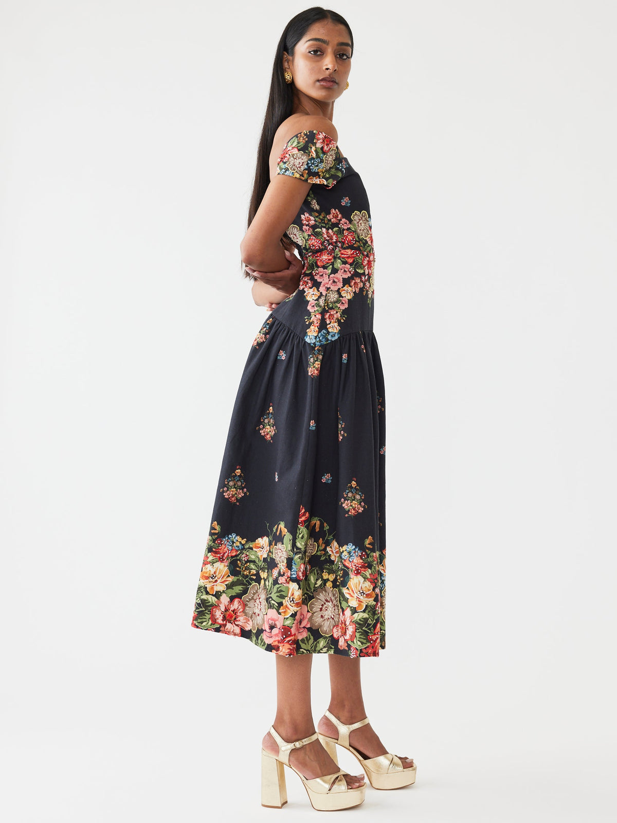 Sydney Dress in Black Victorian Floral
