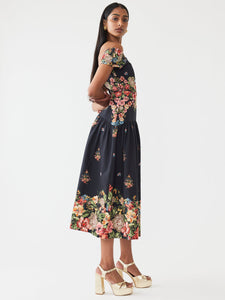 Sydney Dress in Black Victorian Floral