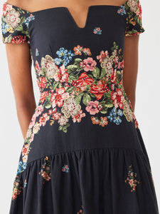 Sydney Dress in Black Victorian Floral