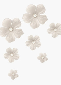 Anemone Hair Magnets  in Pearl Cream, Set of 8